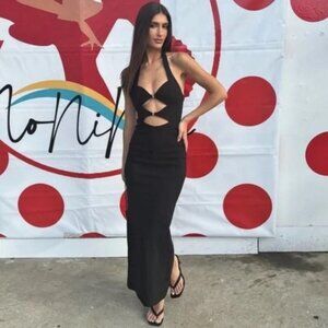 ZARA NWT CUT OUT MIDI HALTER DRESS - S - Bloggers Fav